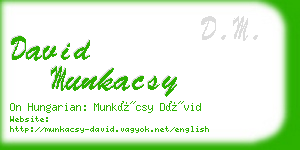 david munkacsy business card